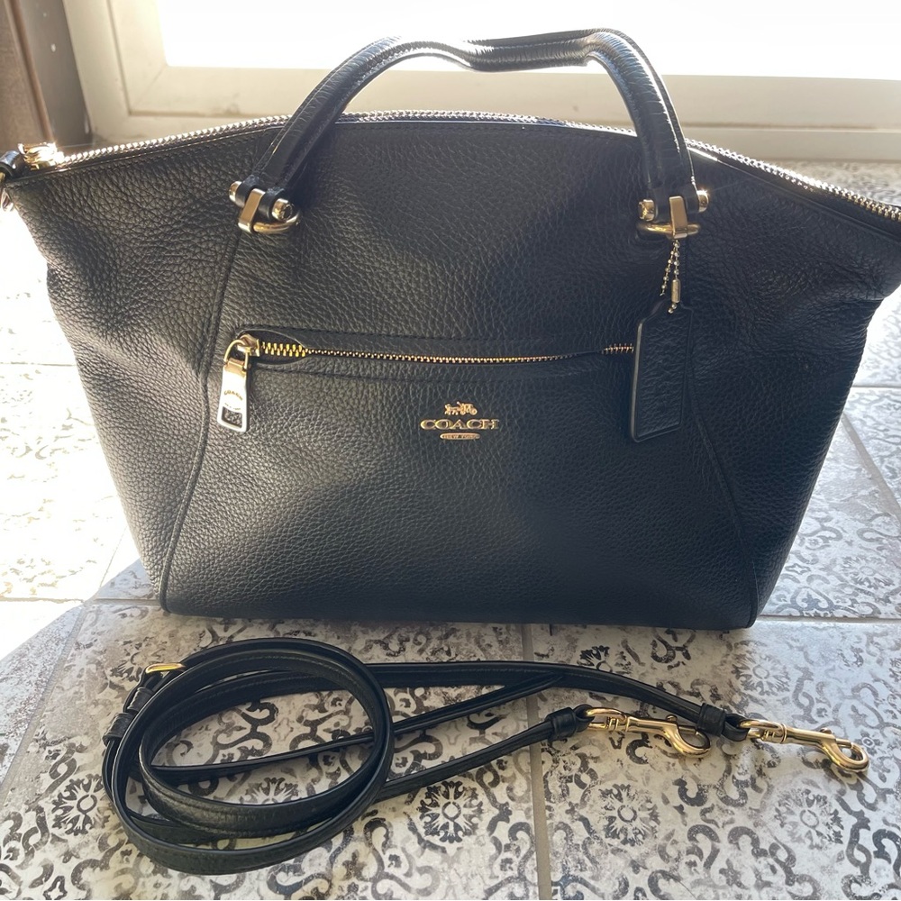 Coach Prairie Black Pebbled Leather Satchel or Crossbody AS IS